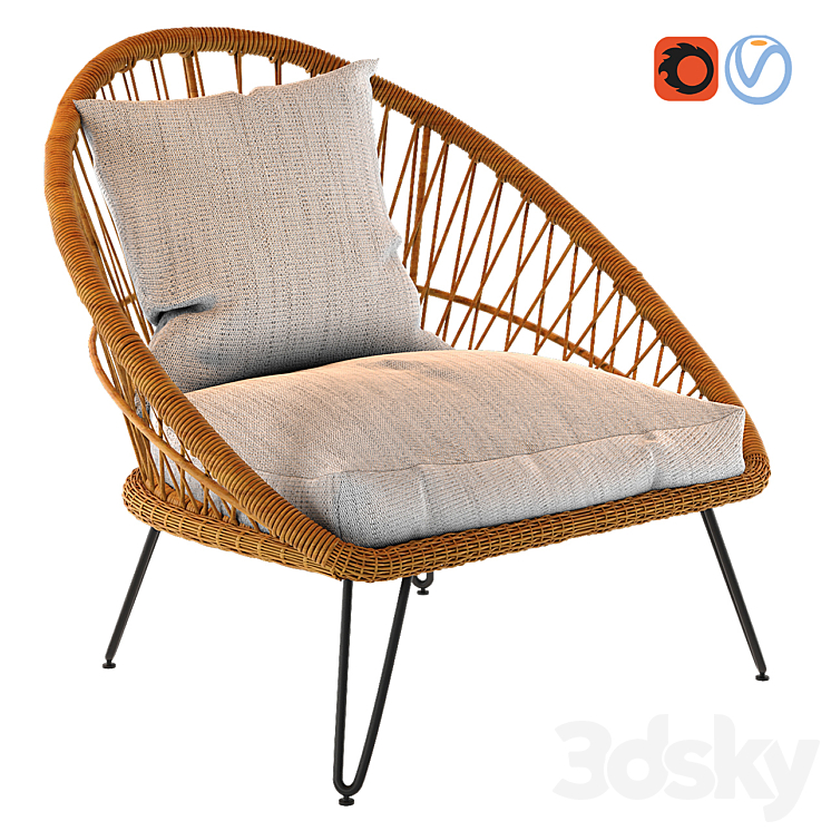 Garden Armchair 3DS Max - thumbnail 1