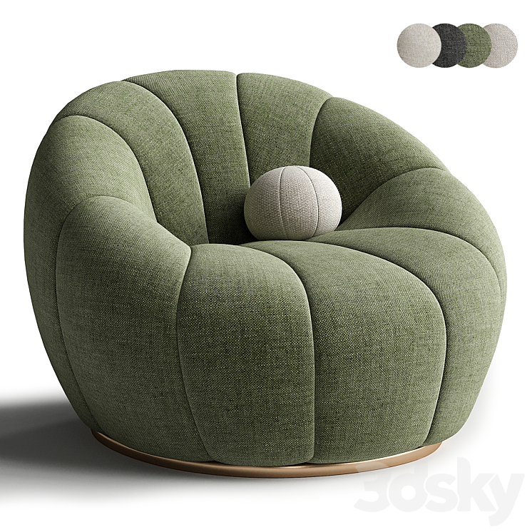 Garret Armchair 3DS Max Model - thumbnail 1