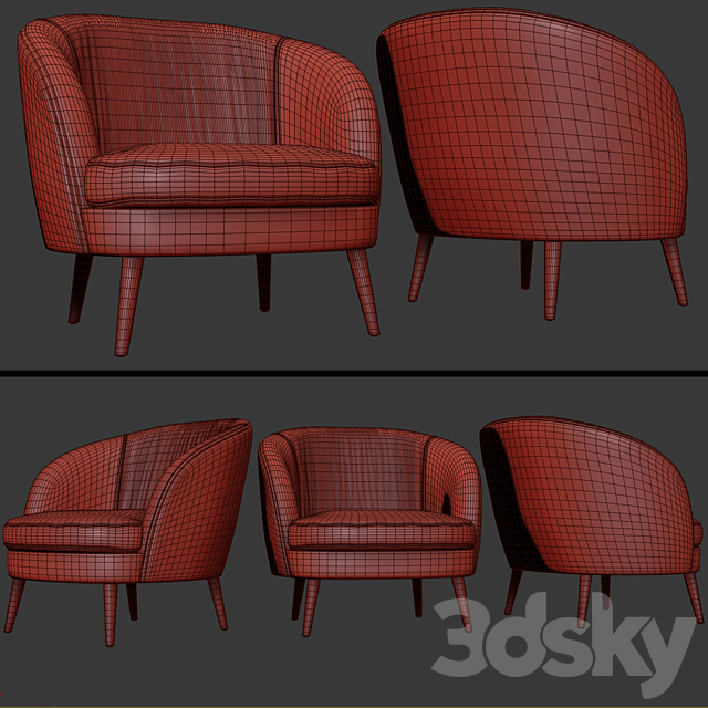 Gertie Accent Chair 3DSMax File - thumbnail 3