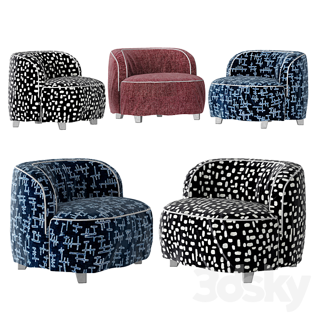 Gervasoni armchairs More 3DSMax File - thumbnail 1