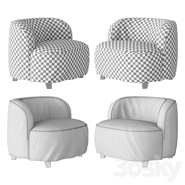 Gervasoni armchairs More 3DSMax File - thumbnail 3