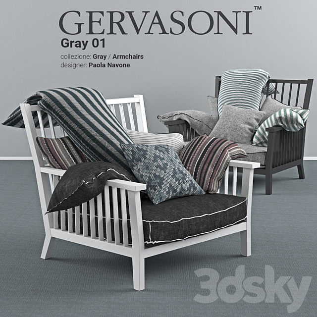 Gervasoni Gray 01 Armchair 3DSMax File - thumbnail 1