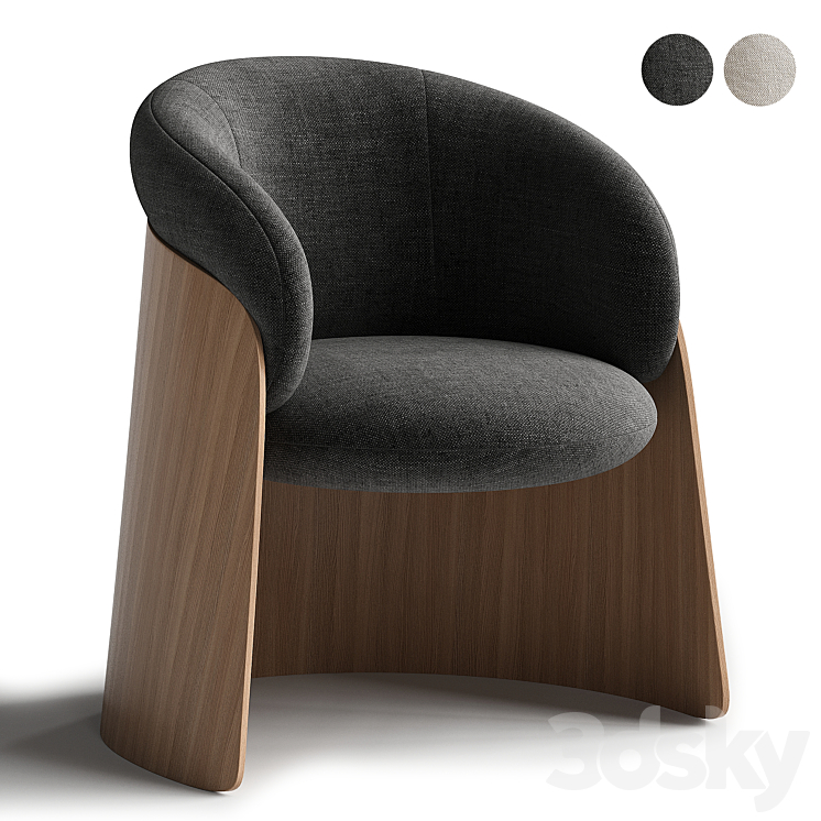 GINGER MADERA Chair 3DS Max Model - thumbnail 2