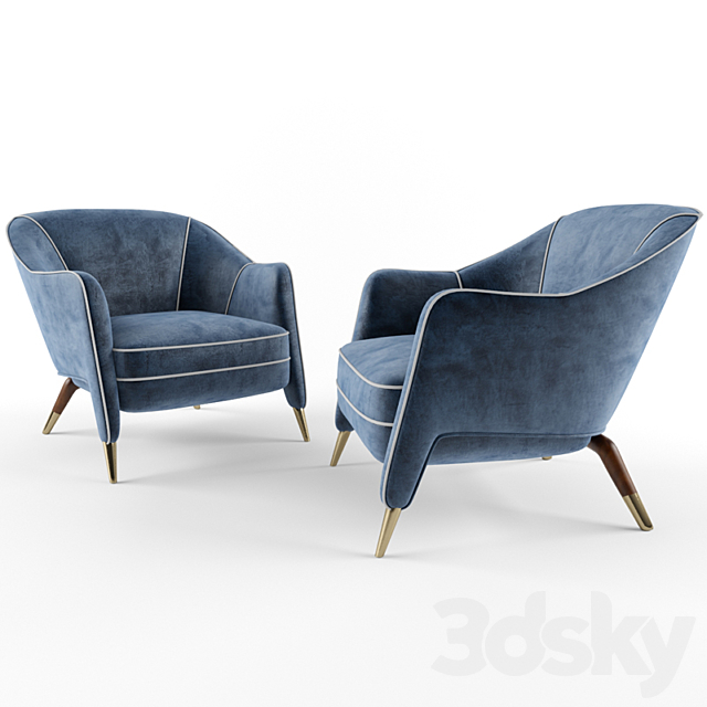 gio ponti unique armchair 3DS Max Model - thumbnail 1