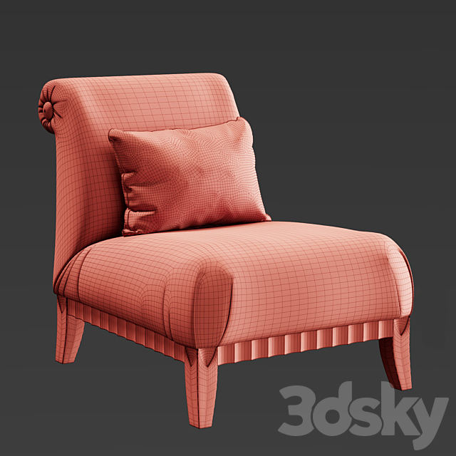 Giorgio Collection Occasional Arm chair 3D model 3DSMax File - thumbnail 3