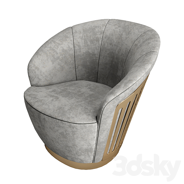 Giorgio Collection Swivel occasional chair 3ds Max - thumbnail 1