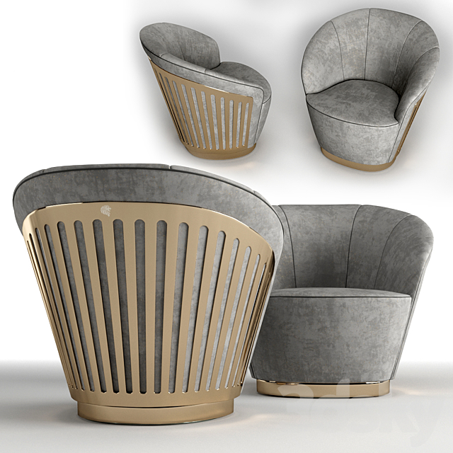 Giorgio Collection Swivel occasional chair 3ds Max - thumbnail 2