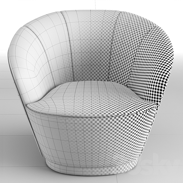 Giorgio Collection Swivel occasional chair 3ds Max - thumbnail 3