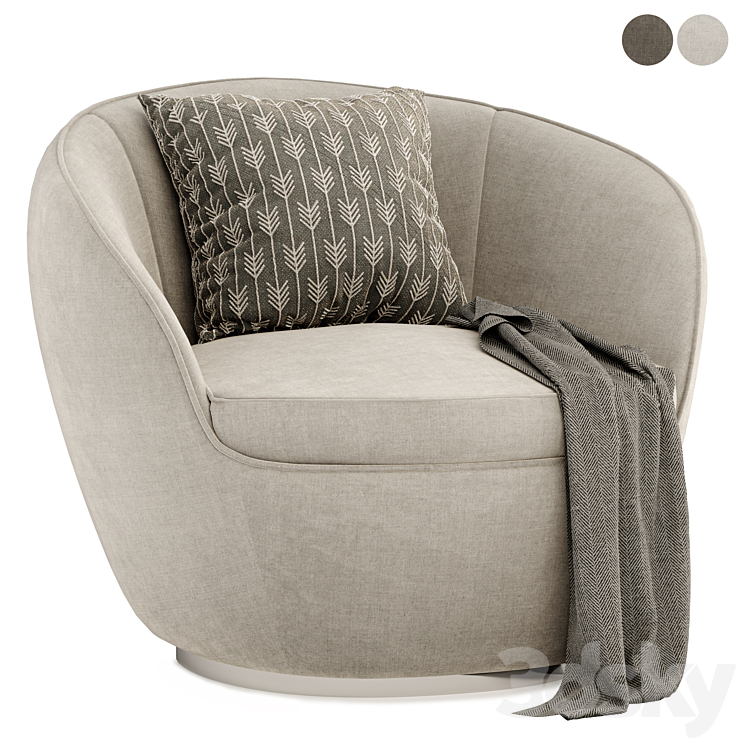 Giulia swivel armchair 3DS Max Model - thumbnail 1