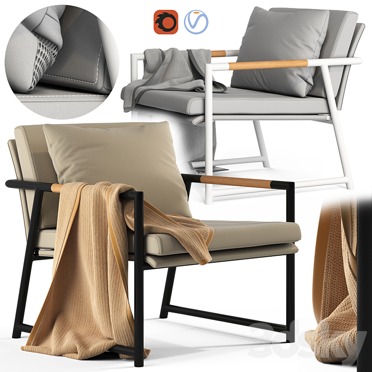 Globewest Antigue Armchair 3DS Max - thumbnail 1