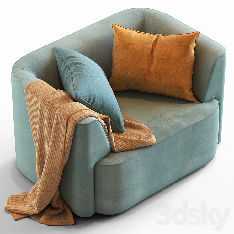 Globewest Juno Boris Armchair 3DS Max - thumbnail 2