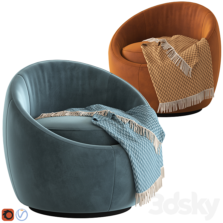 Globewest Kennedy Globe Chair 3DS Max - thumbnail 1