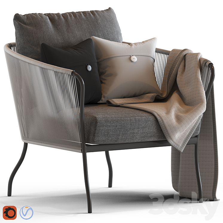 Globewest Malaga Armchair 3DS Max - thumbnail 1