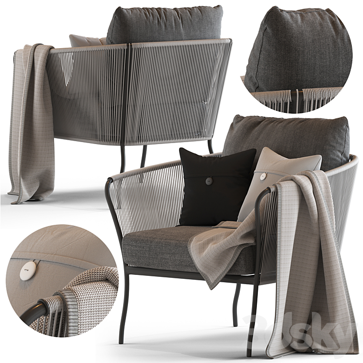 Globewest Malaga Armchair 3DS Max - thumbnail 2