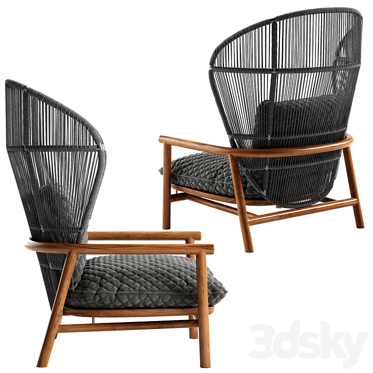 Gloster fern armchair 3DS Max - thumbnail 2