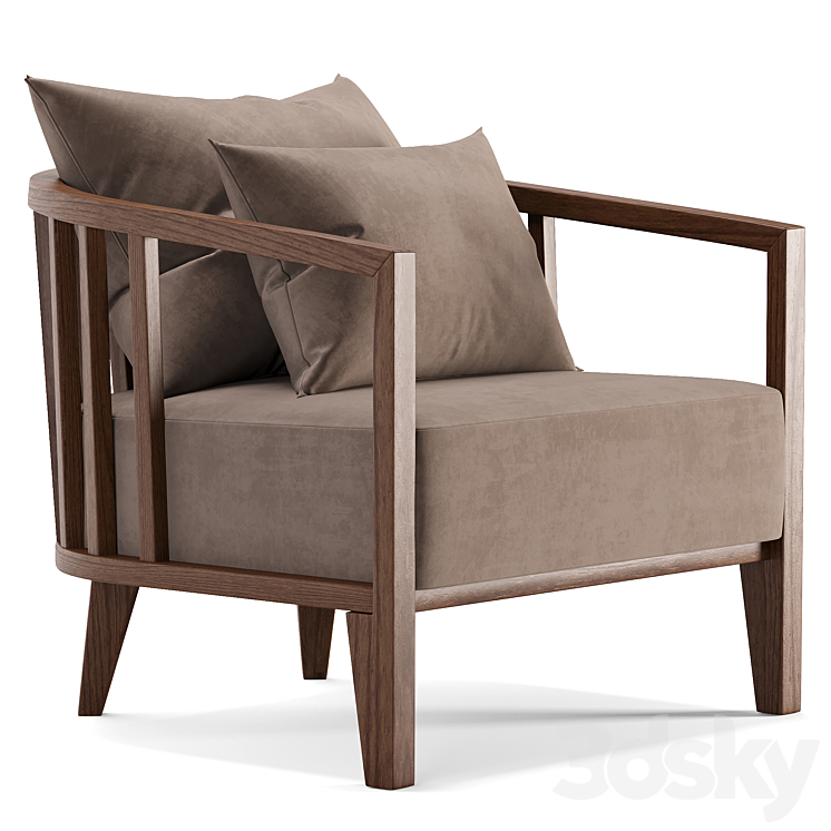 Goba armchair 3DS Max Model - thumbnail 1