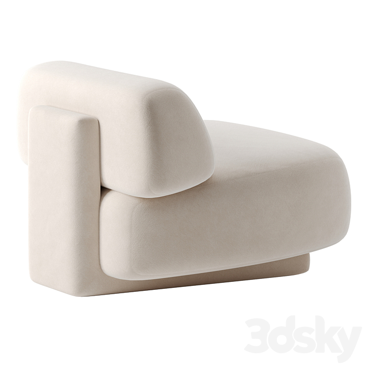 Gogan armchair by Moroso 3DS Max - thumbnail 2