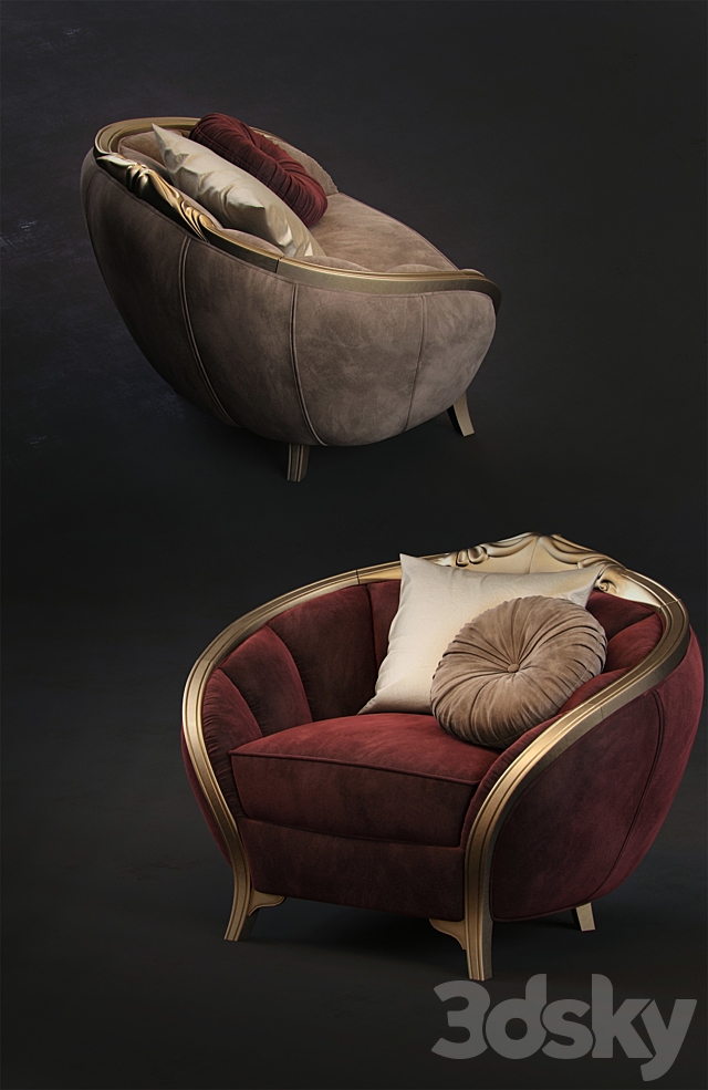 Goldconfort Paradise armchair 3DSMax File - thumbnail 3