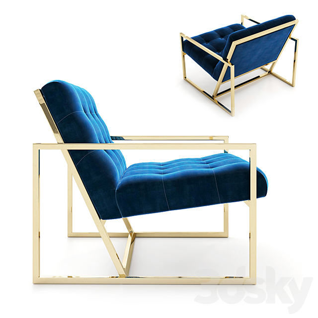 Goldfinger Lounge Chair  Jonathan Adler 3dsMax Model - thumbnail 2