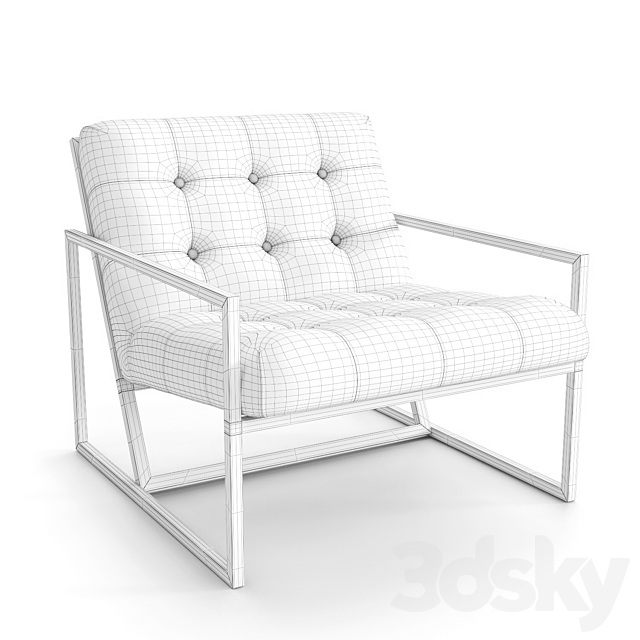 Goldfinger Lounge Chair  Jonathan Adler 3dsMax Model - thumbnail 3