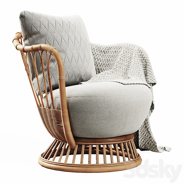 Grace Lounge Chair 3DS Max Model - thumbnail 1