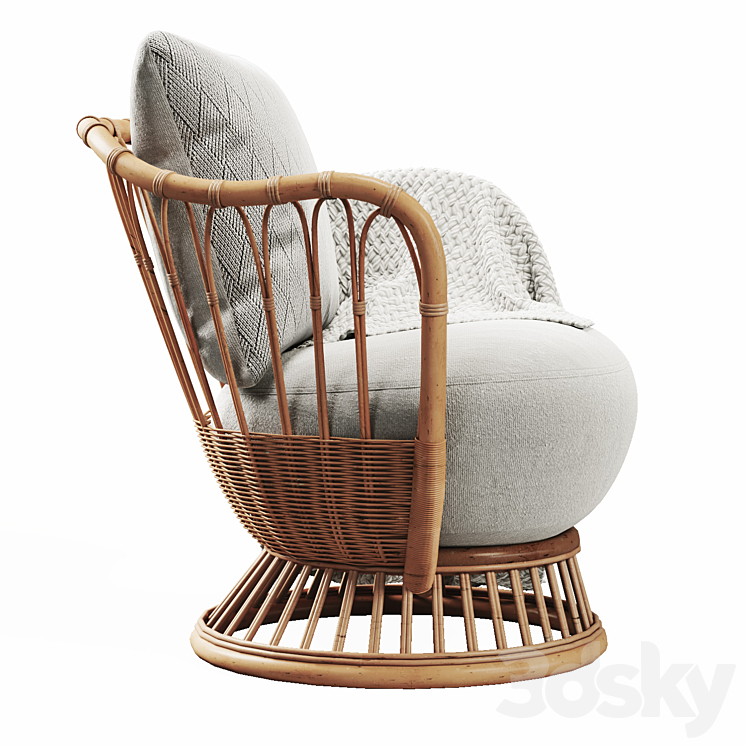 Grace Lounge Chair 3DS Max Model - thumbnail 2