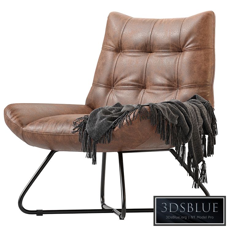 GRADUATE LOUNGE CHAIR OPEN ROAD BROWN LEATHER 3DS Max - thumbnail 3