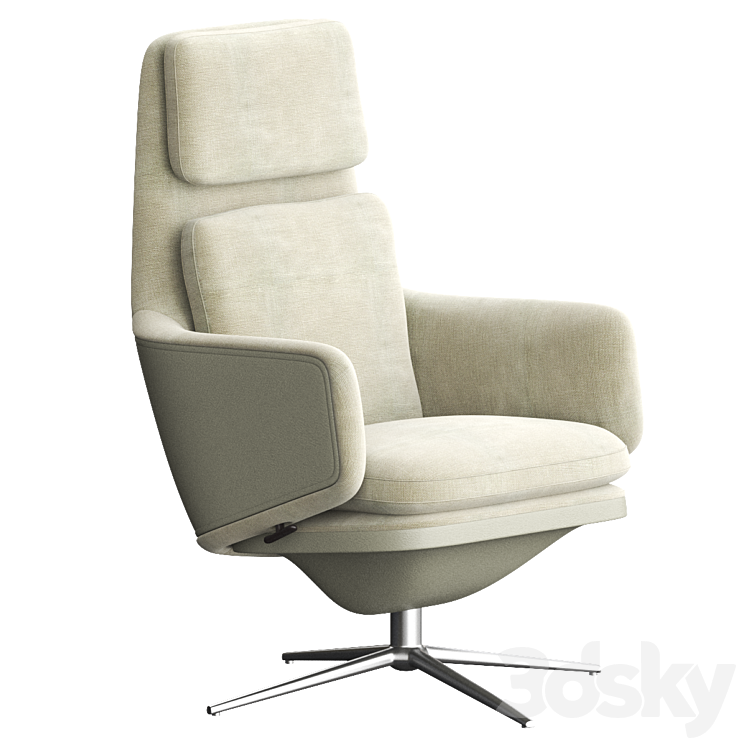 GRAND RELAX Fabric armchair By Vitra 3DS Max Model - thumbnail 3