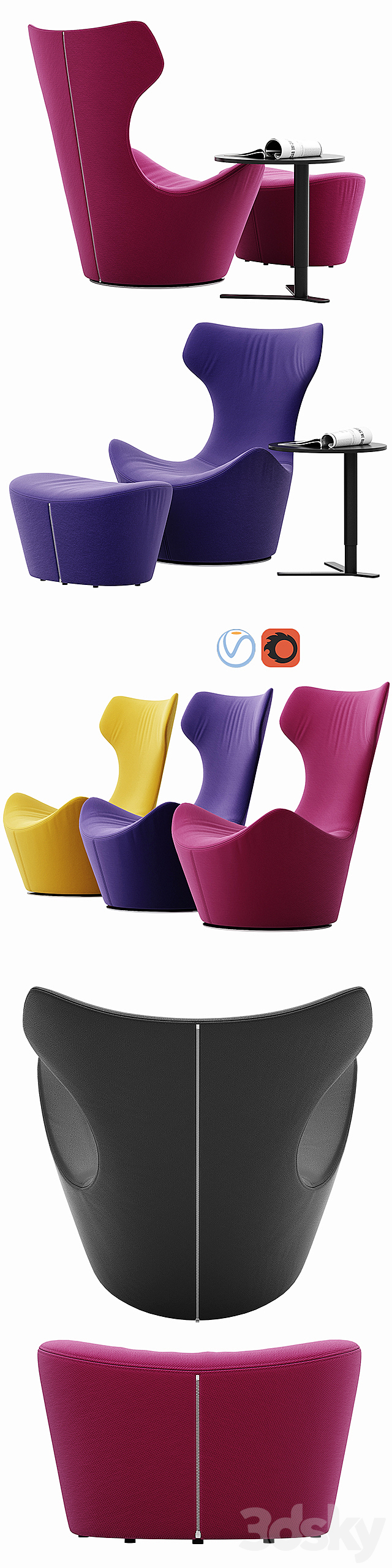 Grande Papilio armchair 3DSMax File - thumbnail 2