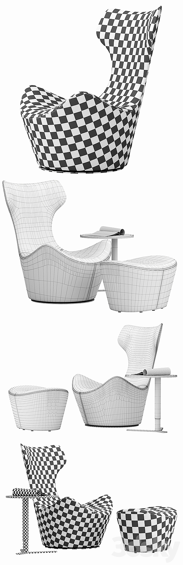 Grande Papilio armchair 3DSMax File - thumbnail 3