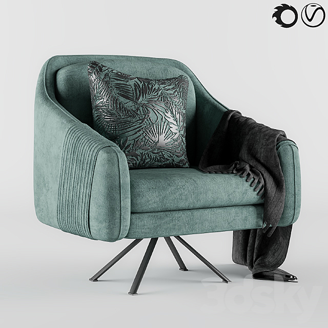 Green armchair 3DSMax File - thumbnail 1