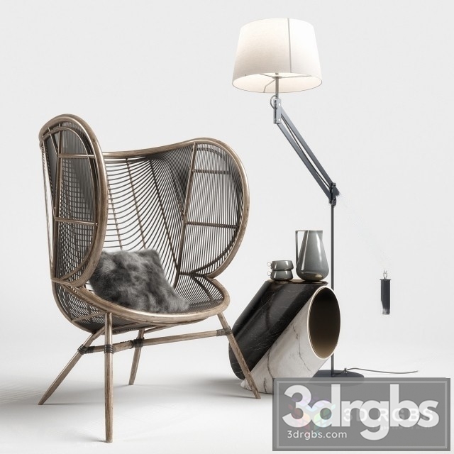 Greige Design Olaf Armchair 3dsmax Download - thumbnail 1