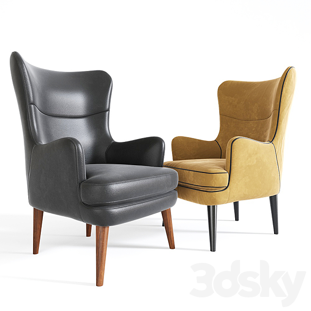 Greta Armchair Teal 3ds Max - thumbnail 2