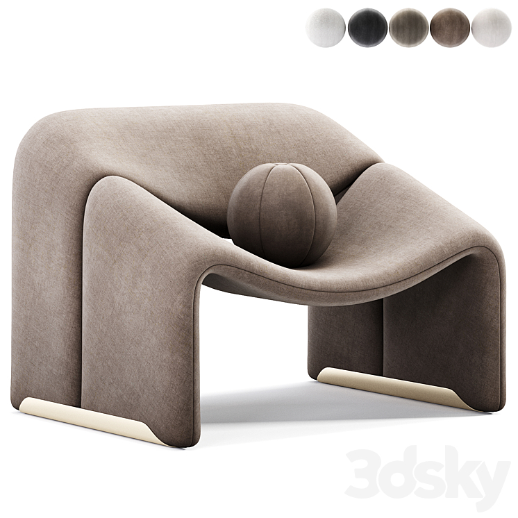 Groovy Chair by Pierre Paulin 3DS Max Model - thumbnail 1