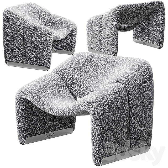 Groovy lounge chair F598 3DSMax File - thumbnail 1