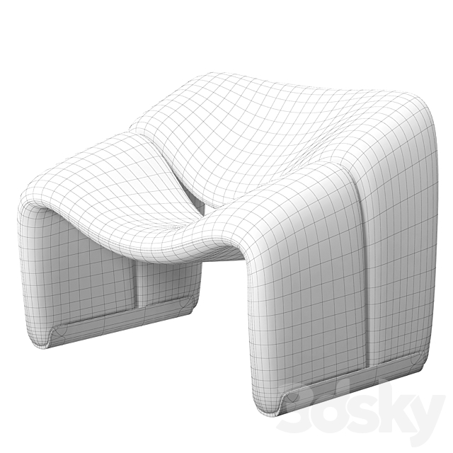 Groovy lounge chair F598 3DSMax File - thumbnail 3