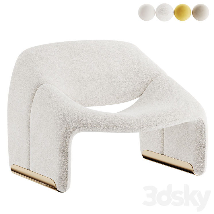 Groovy Lounge Chair for Artifort 3DS Max Model - thumbnail 2