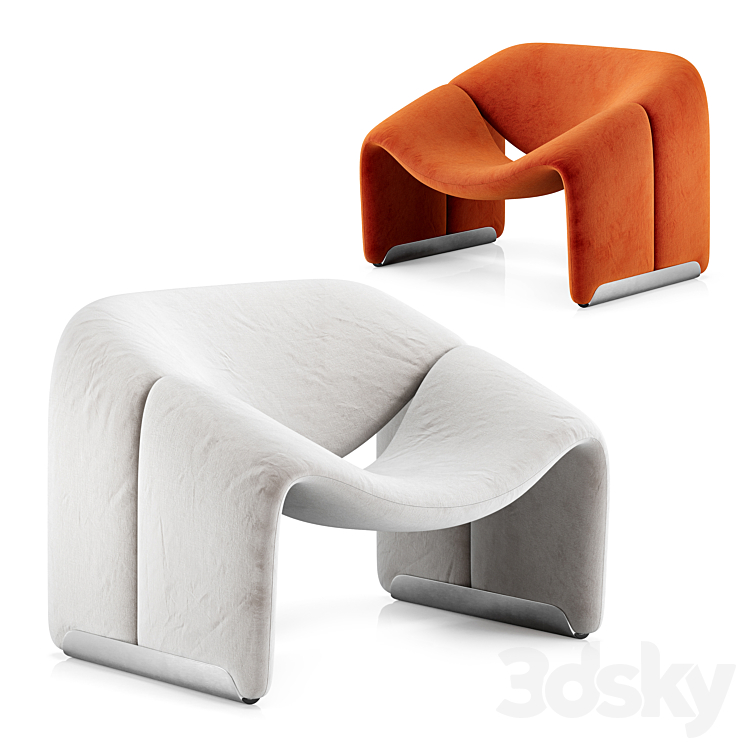 Groovy Lounge Chair Pierre Paulin 3DS Max Model - thumbnail 1