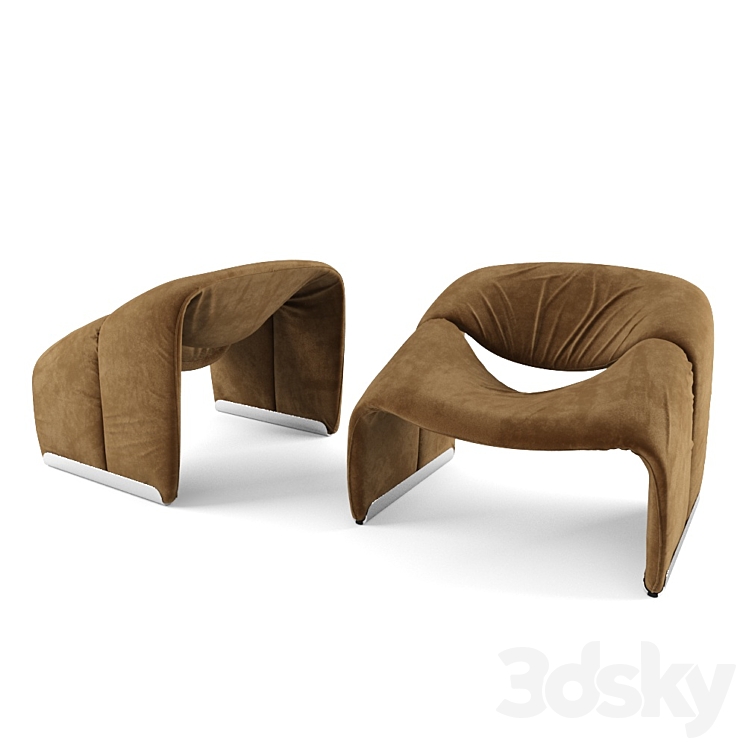 Groovy M-Chair by Pierre Paulin 3DS Max - thumbnail 2