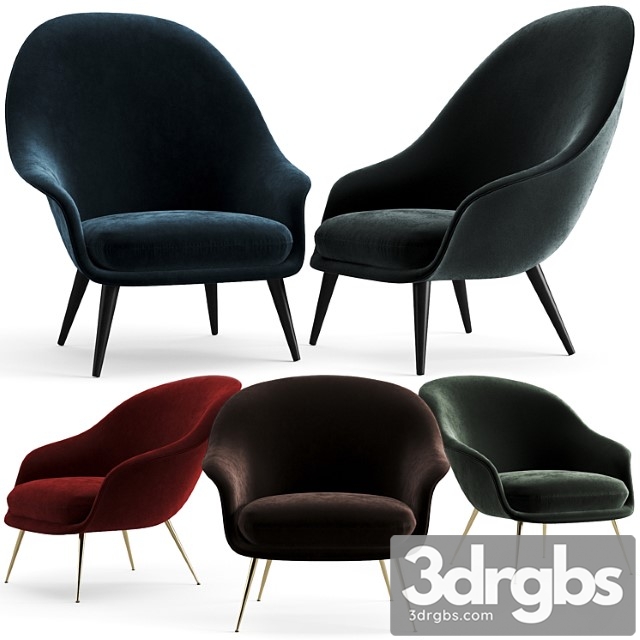 Gubi Bat Lounge Chairs 3dsmax Download - thumbnail 1