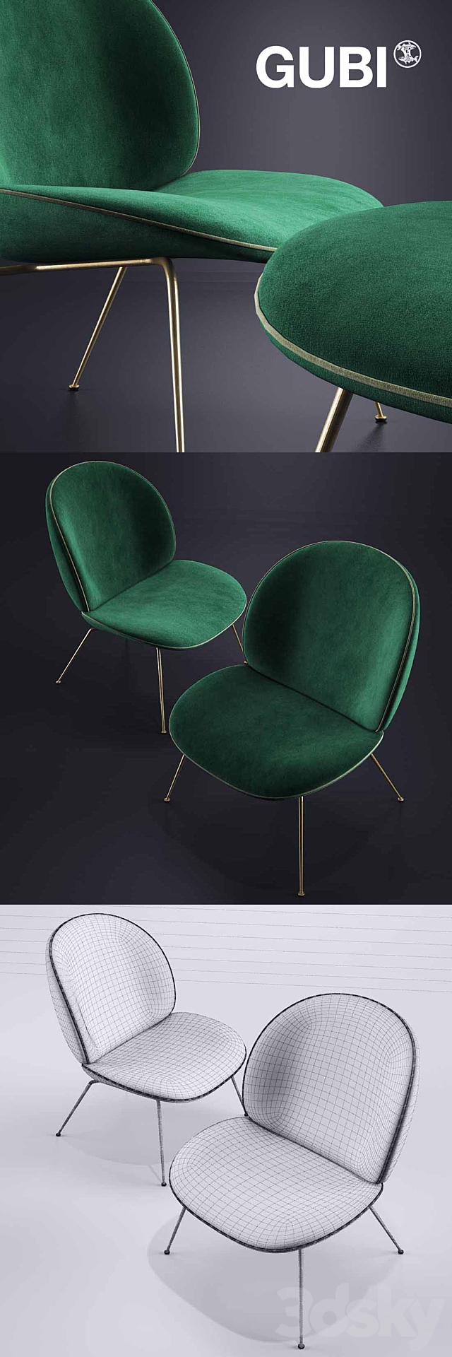 GUBI Beetle Lounge Chair 3DSMax File - thumbnail 2