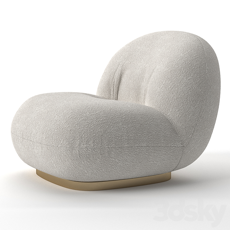 Gubi pacha lounge chair 3DS Max - thumbnail 2