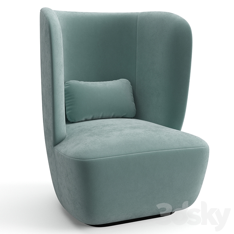 Gubi Stay Lounge Chair high back 3DS Max Model - thumbnail 1