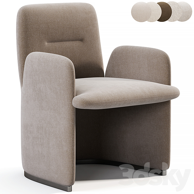 GUEST Chair By Poliform 3DS Max Model - thumbnail 2