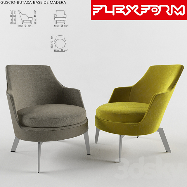 Guscio by Flexform 3DSMax File - thumbnail 1