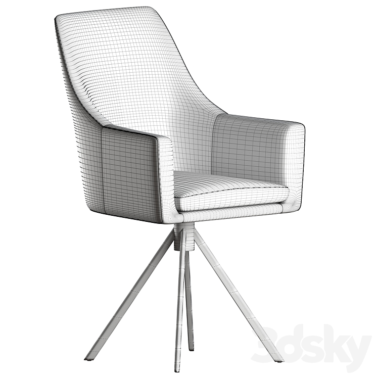 HALF ARMCHAIR MIAMI ON METAL SUPPORT 3DS Max - thumbnail 2