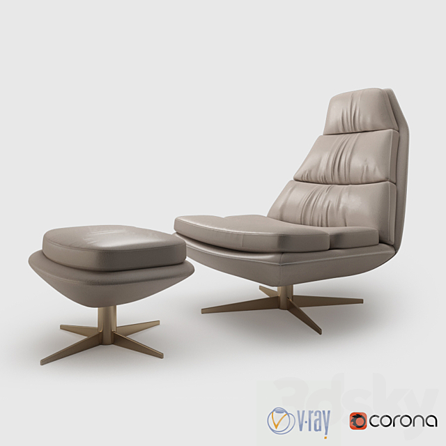 Hamilton Conte Blas armchair 3ds Max - thumbnail 1