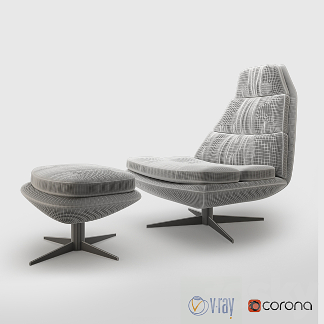 Hamilton Conte Blas armchair 3ds Max - thumbnail 2