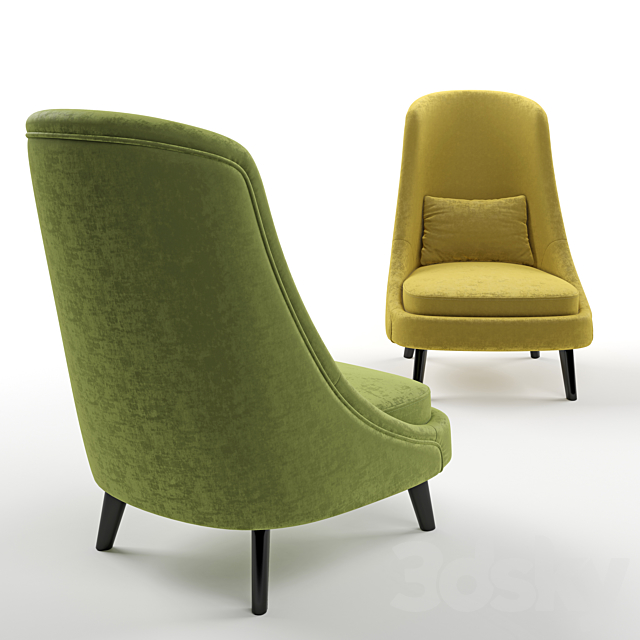 Hamilton Conte Paris. CHARLOTTE chair 3DS Max Model - thumbnail 2