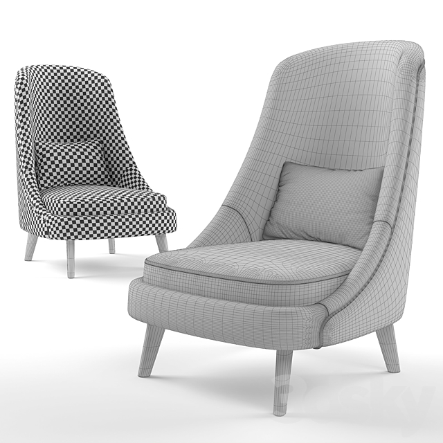 Hamilton Conte Paris. CHARLOTTE chair 3DS Max Model - thumbnail 3